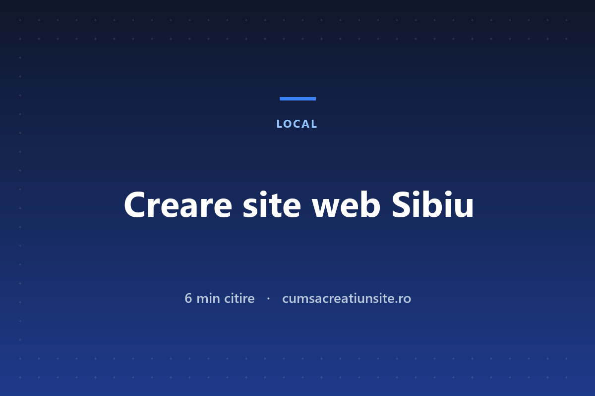 Creare site web Sibiu: cine e local cu adevărat și ce înseamnă „SEO local"